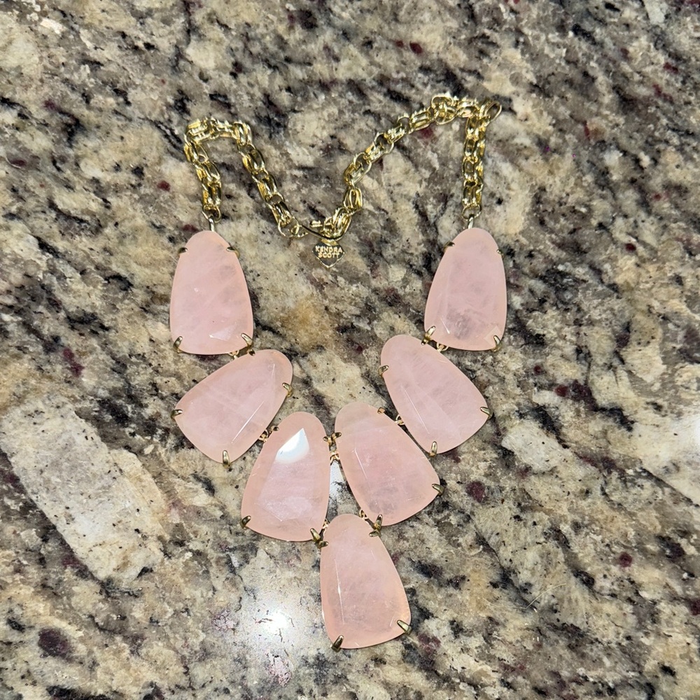 Kendra Scott Elegant Pink and Gold Necklace